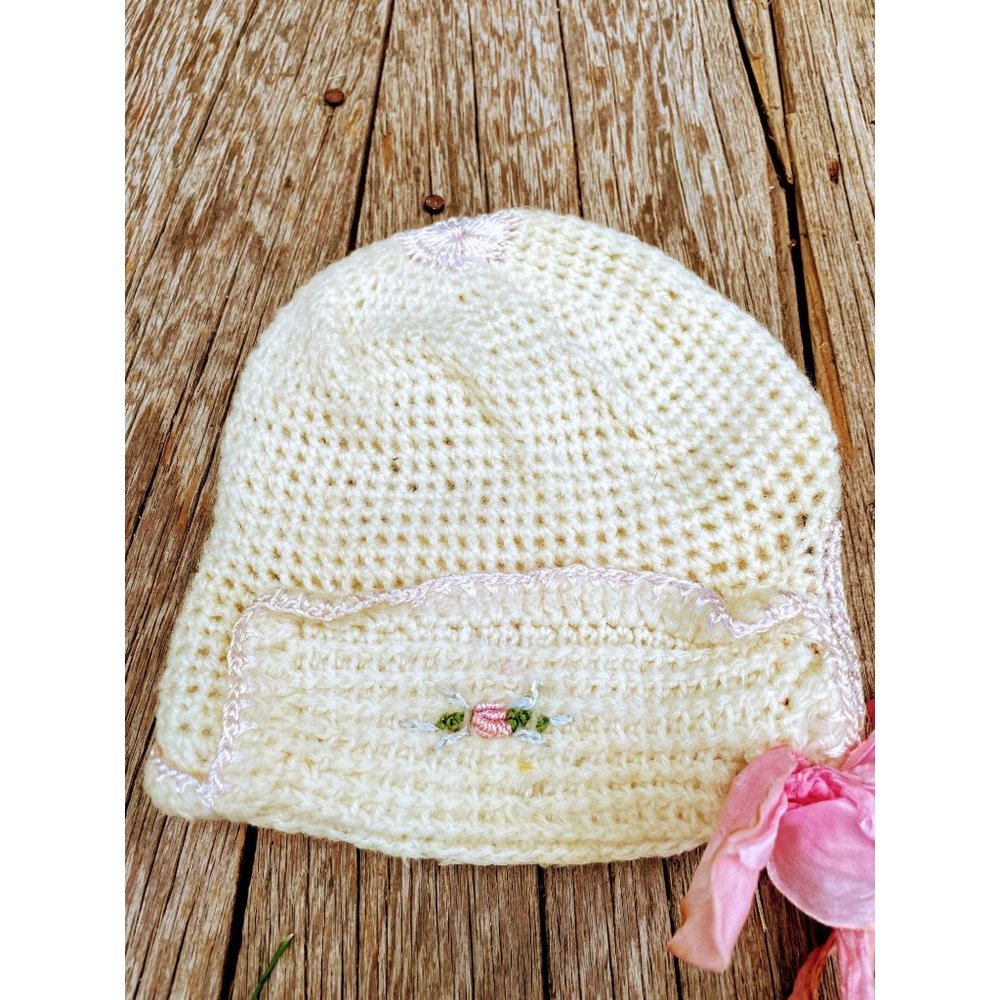 Antique lot crochet baby hat Wool/cotton - Picture 7 of 16